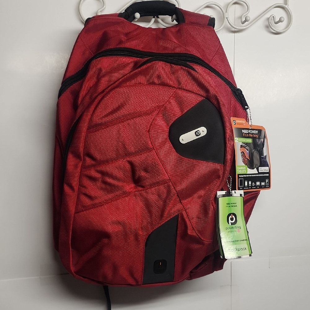 FUL Powerbag Red Backpack with Black Accents NWT Great Gift Need Power?